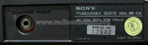 Secutive Transcriber BM-45A; Sony Corporation; (ID = 1194498) Enrég.-R