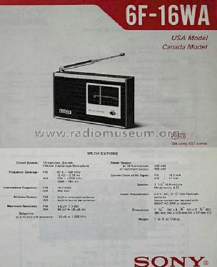 Solid State 6F-16WA; Sony Corporation; (ID = 824341) Radio