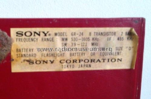 Solid State 8 Transistor 2 Band 6R-24; Sony Corporation; (ID = 1614772) Radio