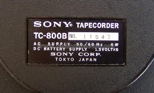 Tapecorder TC-800B; Sony Corporation; (ID = 1669833) R-Player