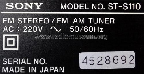 ST-S110; Sony Corporation; (ID = 1970238) Radio