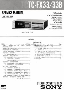 Stereo Cassette Deck TC-FX33; Sony Corporation; (ID = 2043257) R-Player