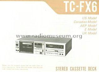 Stereo Cassette Deck TC-FX6; Sony Corporation; (ID = 851150) R-Player