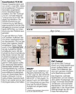 Stereo Cassette Deck TC-K60; Sony Corporation; (ID = 2063099) Reg-Riprod