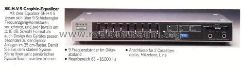 Stereo Graphic Equalizer SEH-V5; Sony Corporation; (ID = 1894100) Verst/Mix