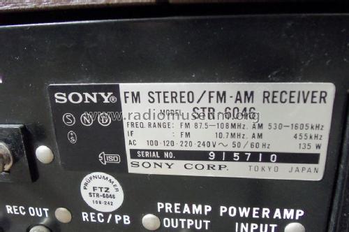 Stereo Receiver STR-6046; Sony Corporation; (ID = 1170723) Radio