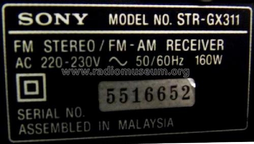 FM Stereo/FM-AM Receiver STR-GX311; Sony Corporation; (ID = 618956) Radio