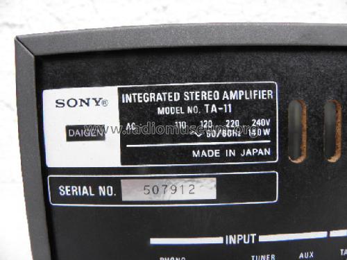 TA-11; Sony Corporation; (ID = 1275021) Ampl/Mixer