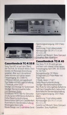Tapecorder TC-K55 II; Sony Corporation; (ID = 2089863) Enrég.-R