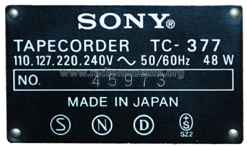 TC-377; Sony Corporation; (ID = 1388084) R-Player