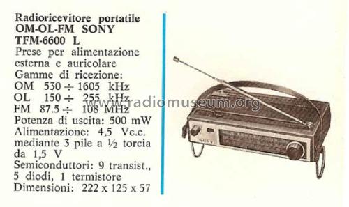 TFM-6600L; Sony Corporation; (ID = 2094297) Radio