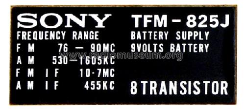 TFM-825J; Sony Corporation; (ID = 1363763) Radio