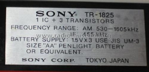 TR-1825; Sony Corporation; (ID = 653722) Radio