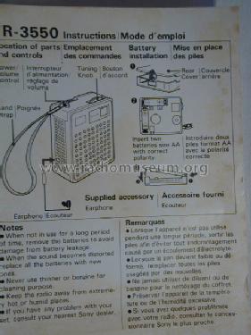 AM Portable Radio TR-3550; Sony Corporation; (ID = 718867) Radio