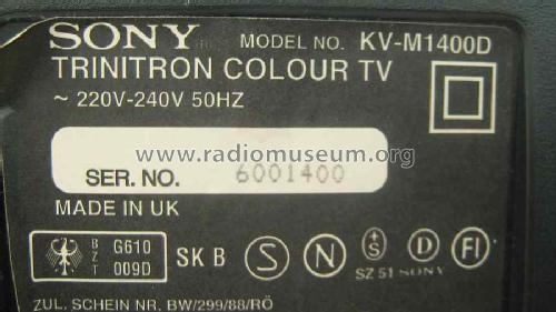 Trinitron Colour TV KV-M1400D; Sony Corporation; (ID = 1502519) Fernseh-E