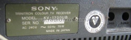 Trinitron KV-1330 UB; Sony Corporation; (ID = 1698094) Television