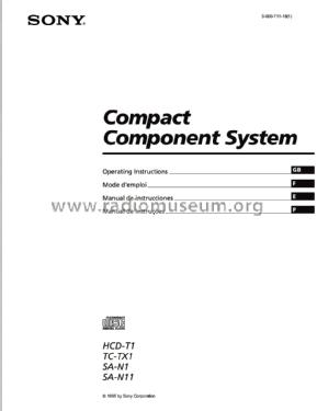 Compact Component System HCD-T1; Sony Corporation; (ID = 1757636) Radio