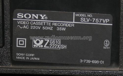 Stereo Video Cassette Recorder SLV-757-VP; Sony Corporation; (ID = 1543903) R-Player