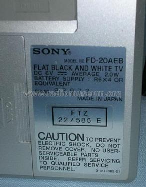 Voyager Watchman FD-20AEB; Sony Corporation; (ID = 583535) Fernseh-E