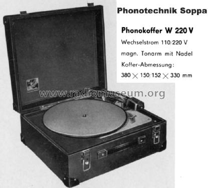 Phonokoffer W220V; Soppa Phonotechnik, (ID = 1320210) Enrég.-R