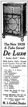 Sorad Deluxe 6-Tube; Sorber Radio Mfg. Co (ID = 2310664) Radio