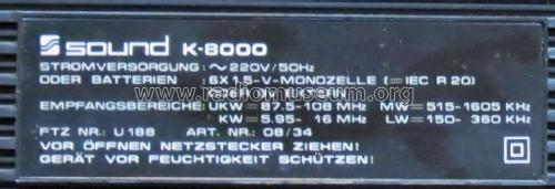 4-Band Stereo Radiorecorder K-8000; TEC Dieter Beer; (ID = 2395603) Radio