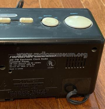 AM-FM Electronic Clock Radio Cassette 3826 BLK; Soundesign (ID = 2910192) Radio