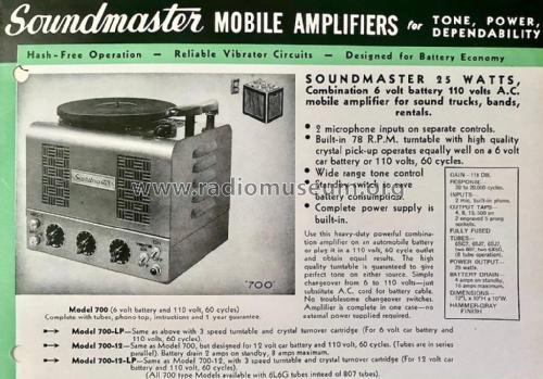LP-700-12 ; Soundmaster (ID = 2785234) Ampl/Mixer
