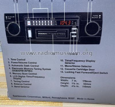 ETR Cassette AM/FM Stereo SR338; Sparkomatic (ID = 2875221) Car Radio