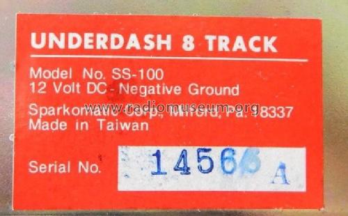 Underdash 8 Track SS-100; Sparkomatic (ID = 1819072) Reg-Riprod