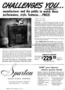 Sparton 1006 Ch= 8-57; Sparks-Withington Co (ID = 1217902) Radio