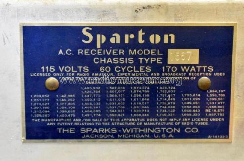 Sparton 1567 ; Sparks-Withington Co (ID = 2689474) Radio