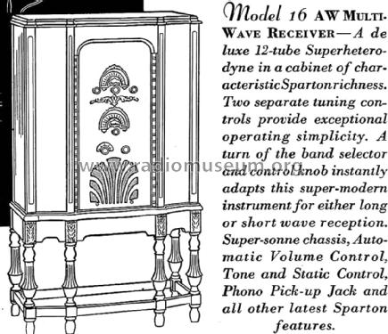 Sparton 16AW Allwave ; Sparks-Withington Co (ID = 1357640) Radio