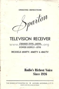 Sparton 4939TV; Sparks-Withington Co (ID = 1988838) Television