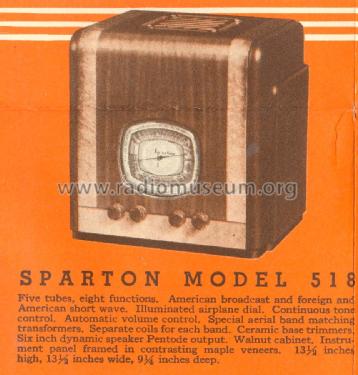 Sparton 518 ; Sparks-Withington Co (ID = 1339304) Radio