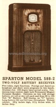 Sparton 588-2 ; Sparks-Withington Co (ID = 1339252) Radio