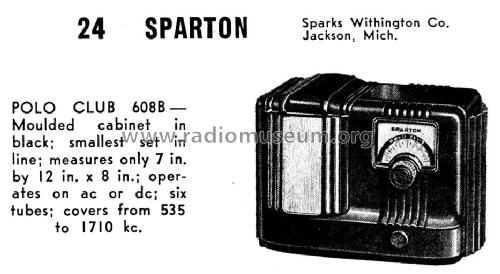 Sparton 608-B ; Sparks-Withington Co (ID = 1006186) Radio