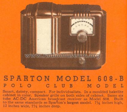 Sparton 608-B ; Sparks-Withington Co (ID = 1339290) Radio