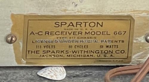 Sparton 667 ; Sparks-Withington Co (ID = 2942014) Radio