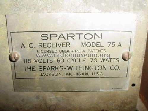 Sparton 75-A ; Sparks-Withington Co (ID = 1266546) Radio