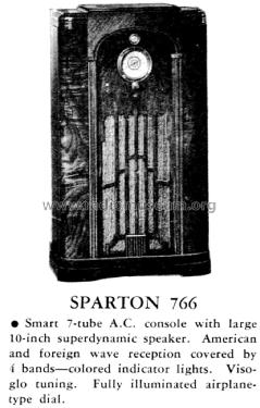 Sparton 766 ; Sparks-Withington Co (ID = 1357693) Radio