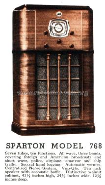 Sparton 768 ; Sparks-Withington Co (ID = 1340346) Radio