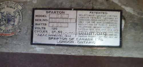 68 ; Sparton of Canada; (ID = 2572120) Radio