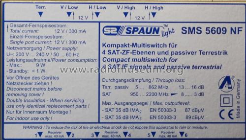 Kompakt-Multiswitch SMS 5609 NF; SPAUN electronic (ID = 1818032) RF-Ampl.