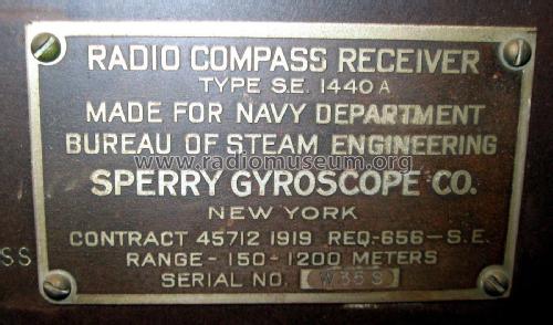 Radio Compass Receiver Type SE-1440C; Sperry Gyroscope (ID = 2042979) Mil Re