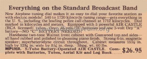 Air Castle MP1910 Ch= 37-B; Spiegel Inc. (ID = 2169277) Radio