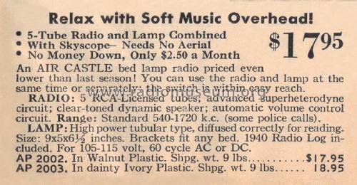 Air Castle AP2002 Ch= TSA; Spiegel Inc. (ID = 2241243) Radio