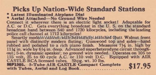 Air Castle MP1905 ; Spiegel Inc. (ID = 2161576) Radio