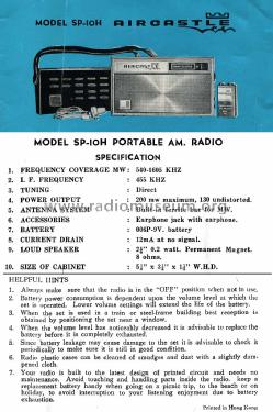 Aircastle Solid State 10 SP-10H; Spiegel Inc. (ID = 1549273) Radio