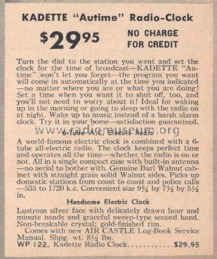 Air Castle WP122 Kadette Ch= KR20; Spiegel Inc. (ID = 2218574) Radio